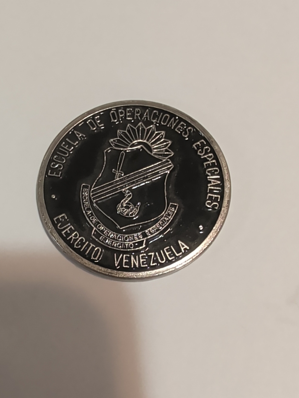 Venezuelan Military Commemorative Coin - Black and Silver